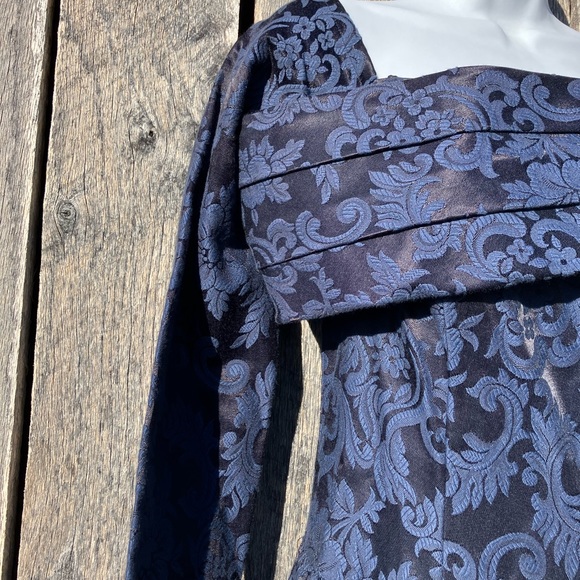 Vintage Jessica McClintock Blue Pattern Formal Dress - Picture 4 of 15